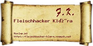 Fleischhacker Klára névjegykártya