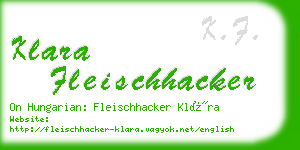 klara fleischhacker business card